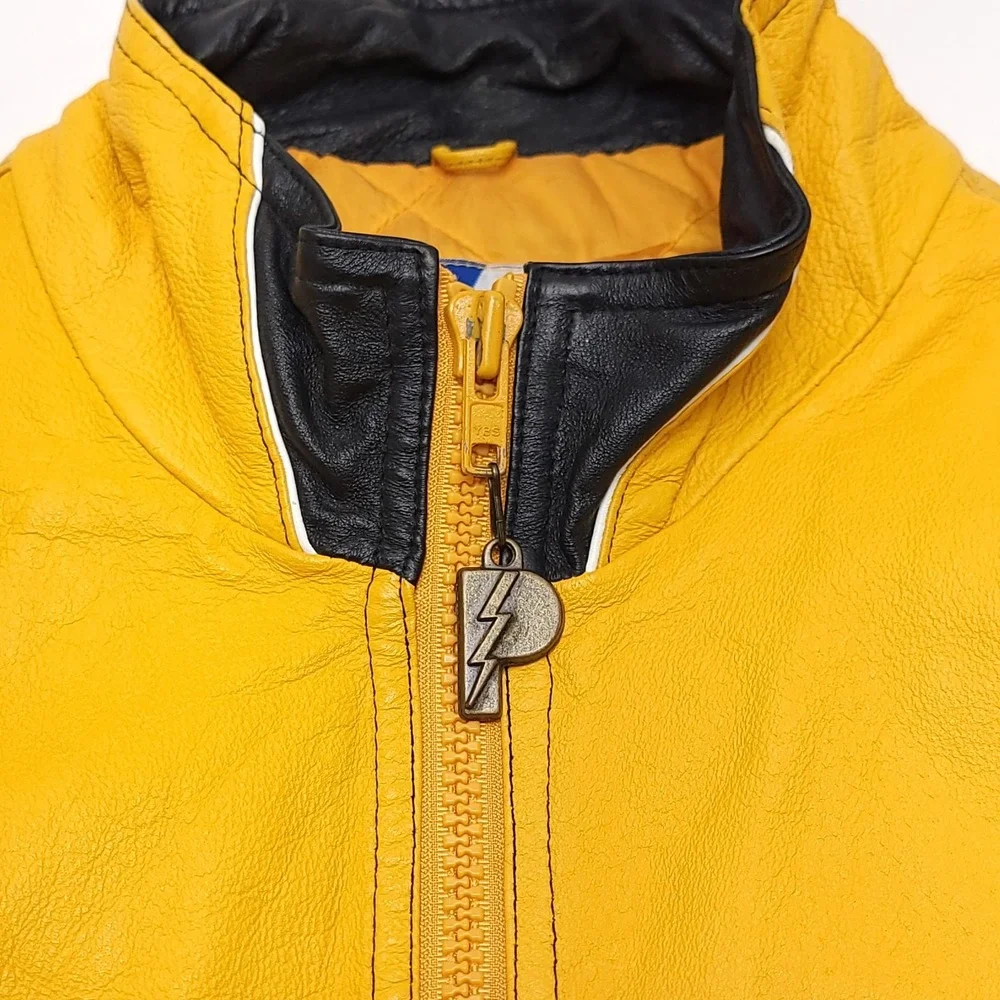 Vintage Pittsburgh Steelers Leather Jacket Large Pro Player Daniel‎ Young Bomber